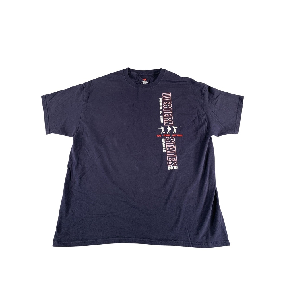Western States Police Fire Games Shirt Mens 2XL Blue Reno Sparks Lake Tahoe 2010